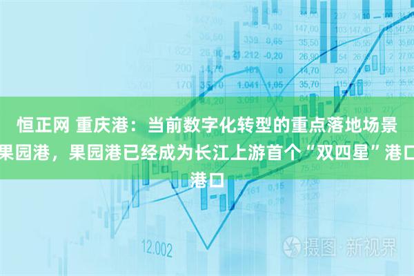 恒正网 重庆港：当前数字化转型的重点落地场景果园港，果园港已经成为长江上游首个“双四星”港口